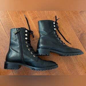 Stuart Weitzman Black Lace-Up combat Boots sz 7B